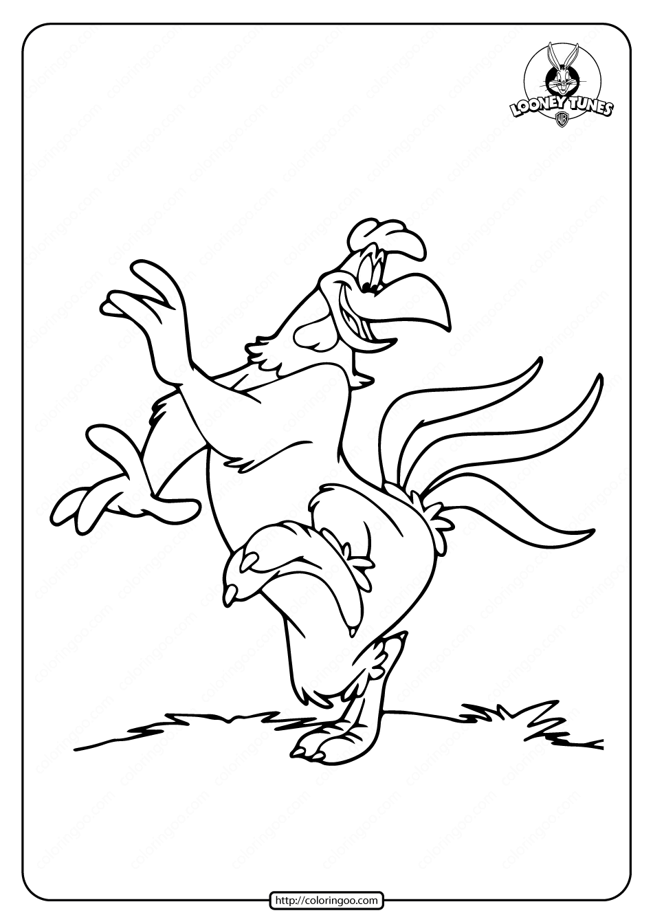 Printable looney tunes foghorn leghorn coloring page