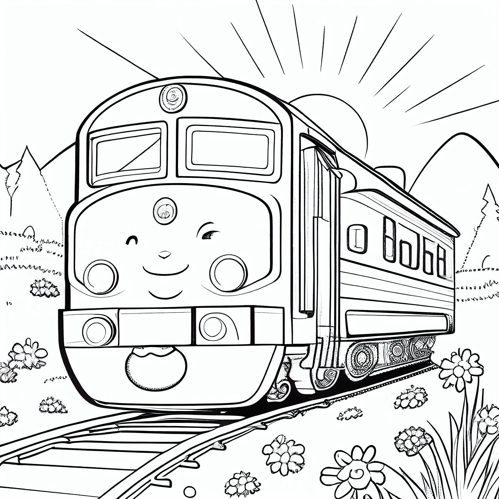 Train coloring pages