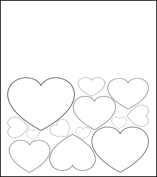 Valentines day card with hearts kids can color valentine coloring pages printable valentines day cards valentine card template