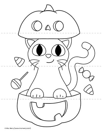Folding surprise halloween pumpkin craft printable mrs merry