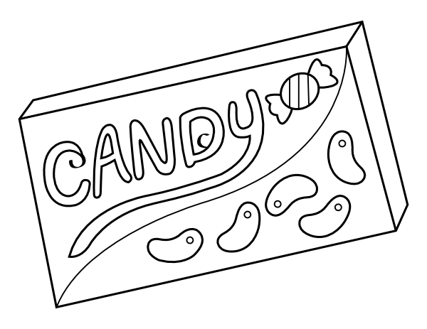 Printable candy box coloring page