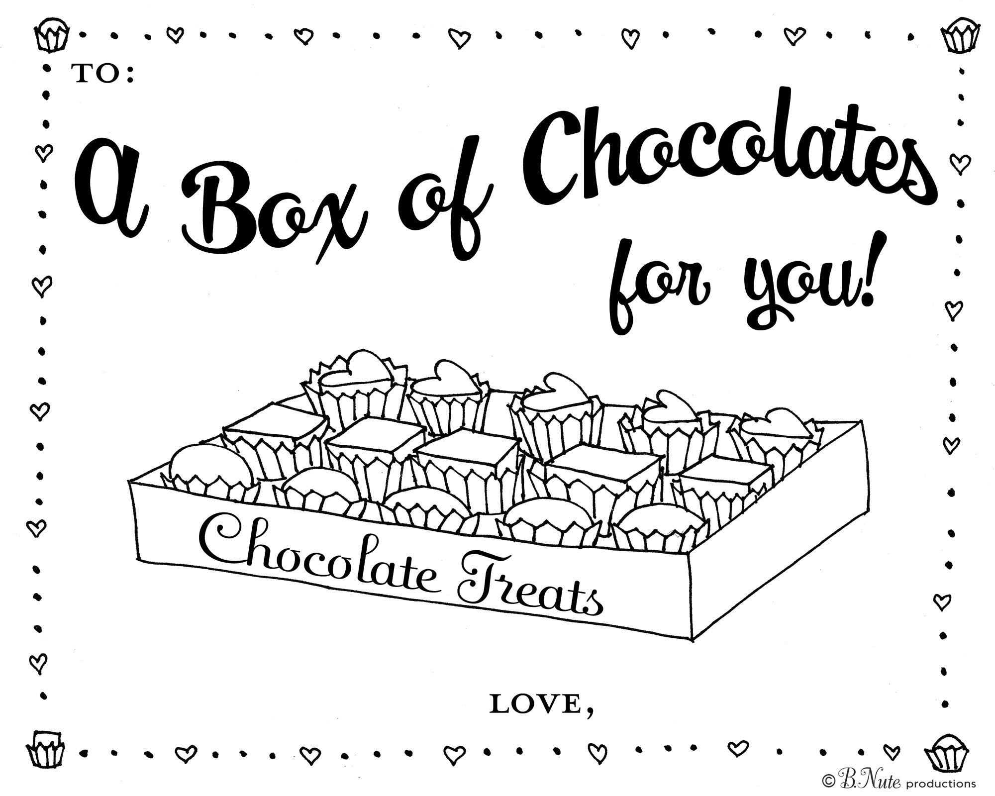 Box of chocolates coloring page valentine coloring pages candy coloring pages valentines day coloring page