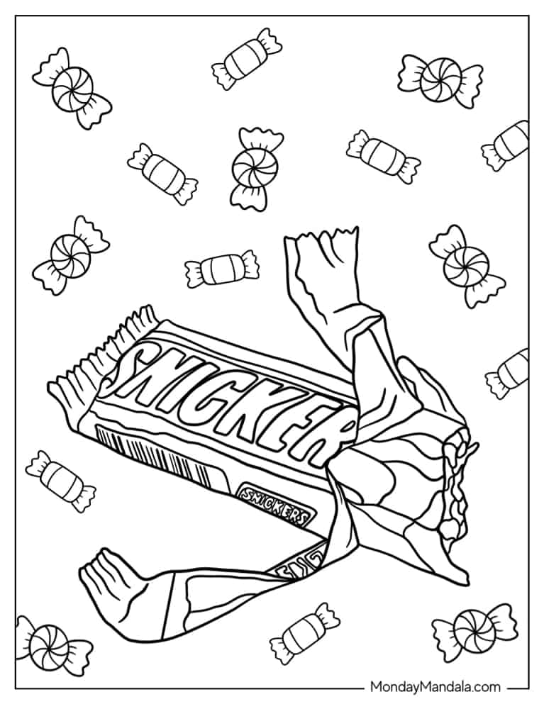 Candy coloring pages free pdf printables