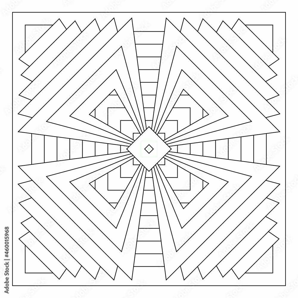 Vecteur easy coloring pages for seniors and for adults tile pattern design position of fold rotational symmetry of various shapes of paper sheets in tile square form eps file