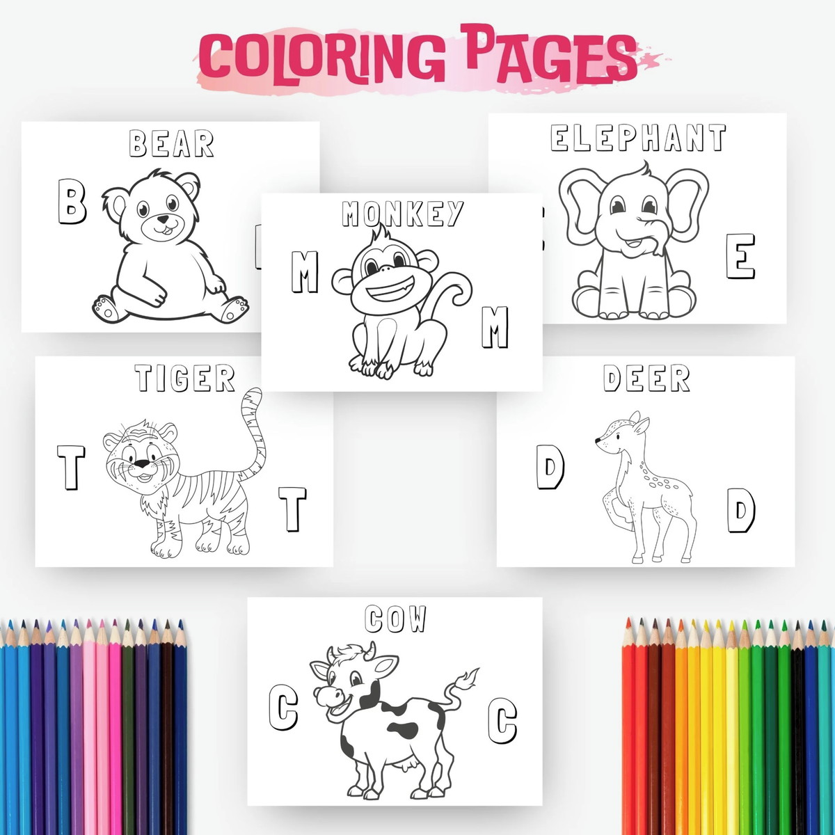 Para colorir desenhosnomes em inglãªsanimais