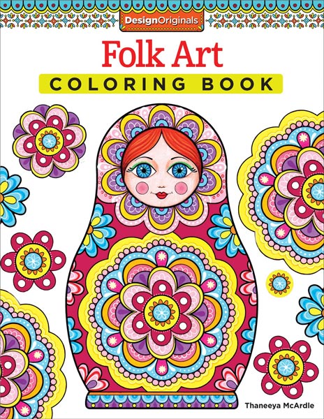 Folk art coloring book by mcardle â