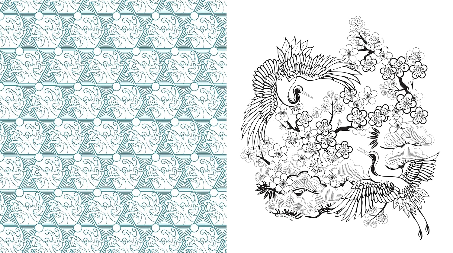 Japanese folk art coloring book â