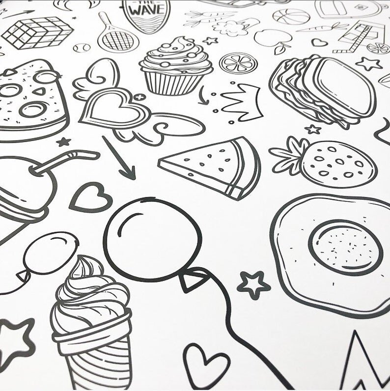 Table length giant colouring sheet â hallmarked design