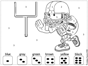 Football color by number by lindsey powers tpt