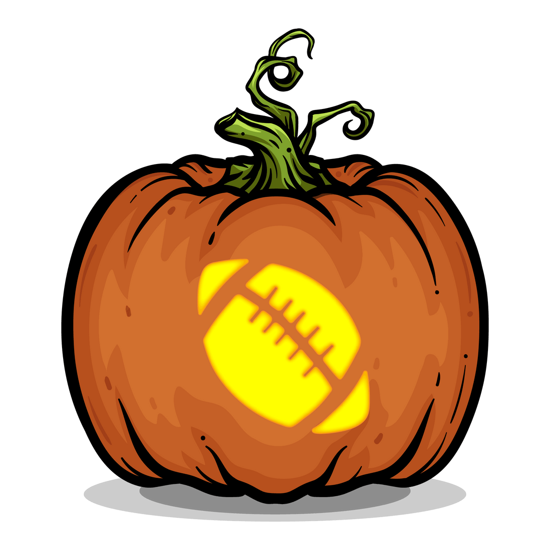 Football pumpkin carving stencil