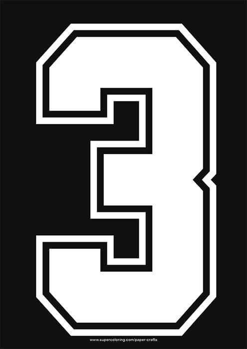 White football shirt number template free printable papercraft templates