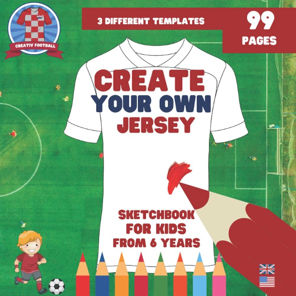 Create your own jersey football coloring book for kids