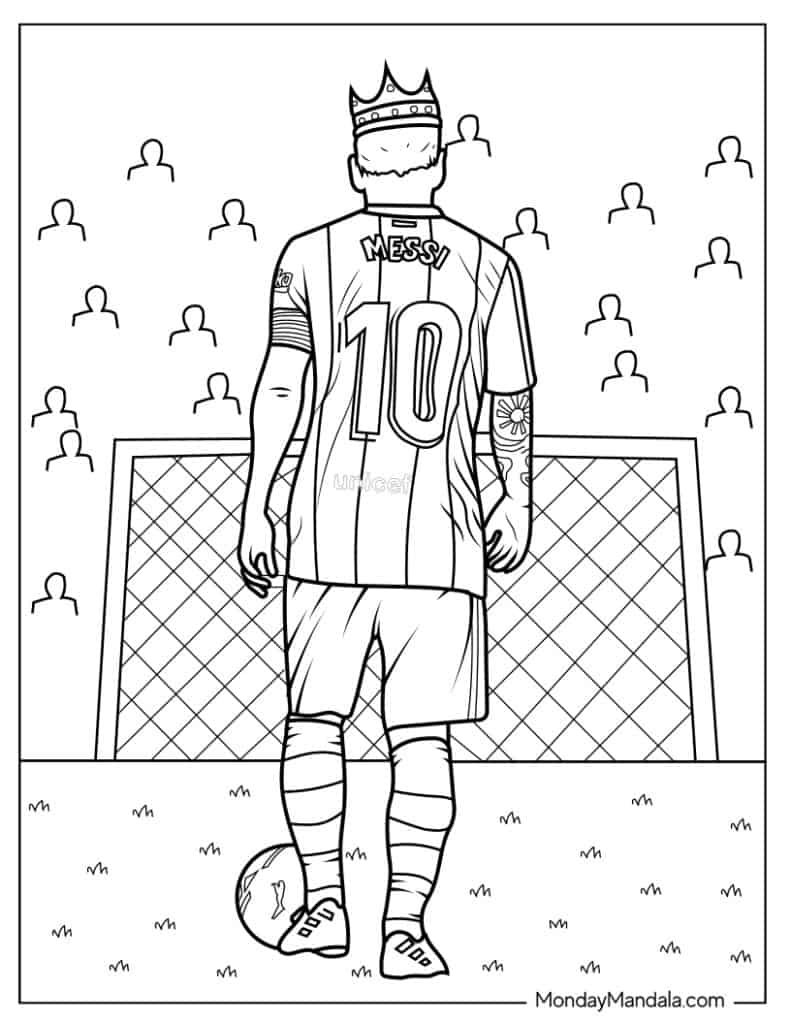 Lionel messi coloring pages free pdf printables