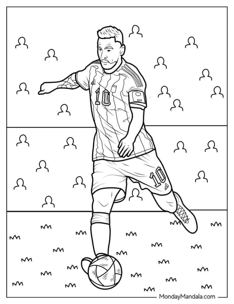 Lionel messi coloring pages free pdf printables