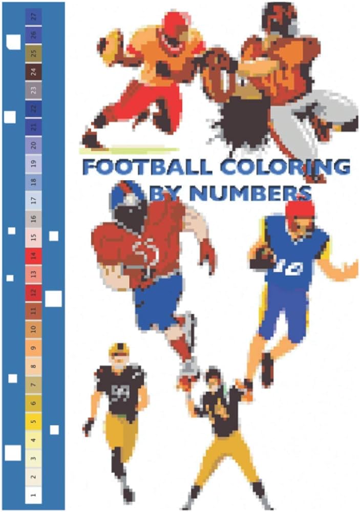 Football coloring by numbers football pixel art coloring book is a good way to relax and relieve stress anxiety puzzle pixel art color by number x in pixel art