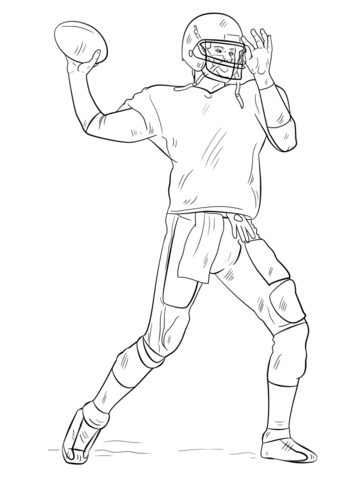 Football player coloring page free printable coloring pages