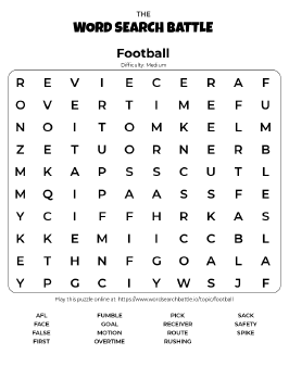 Football word search