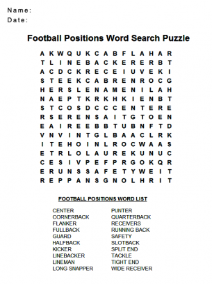 Football wordsearch puzzles