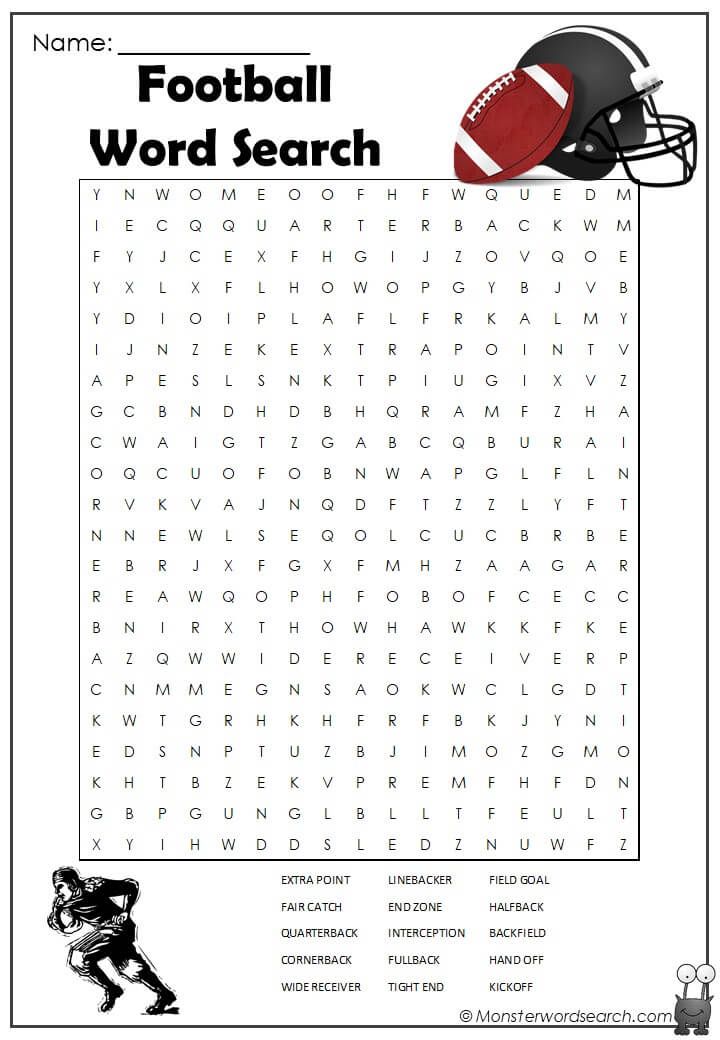 Football word search football word search word puzzles word find
