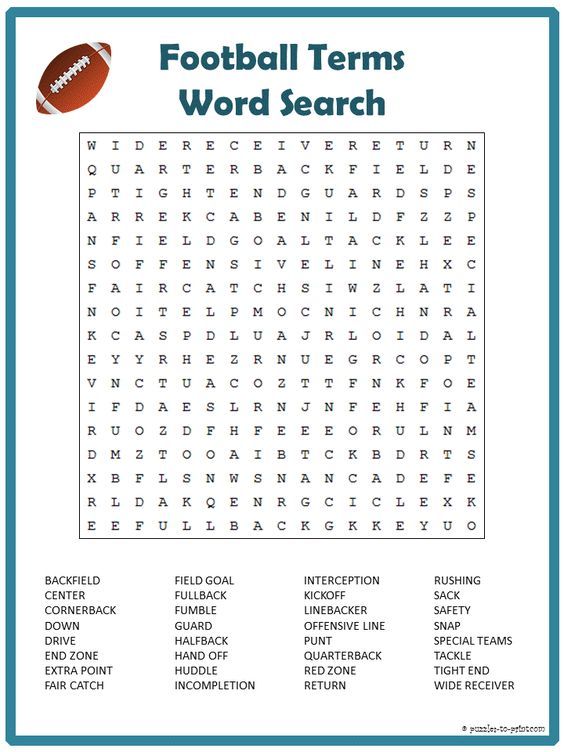 Free printable football word search football word search fun games for kids word find