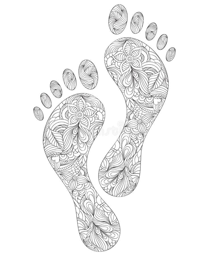 Human footprints on white background stock vector