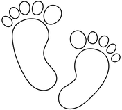 Footprints coloring pages free printable pictures