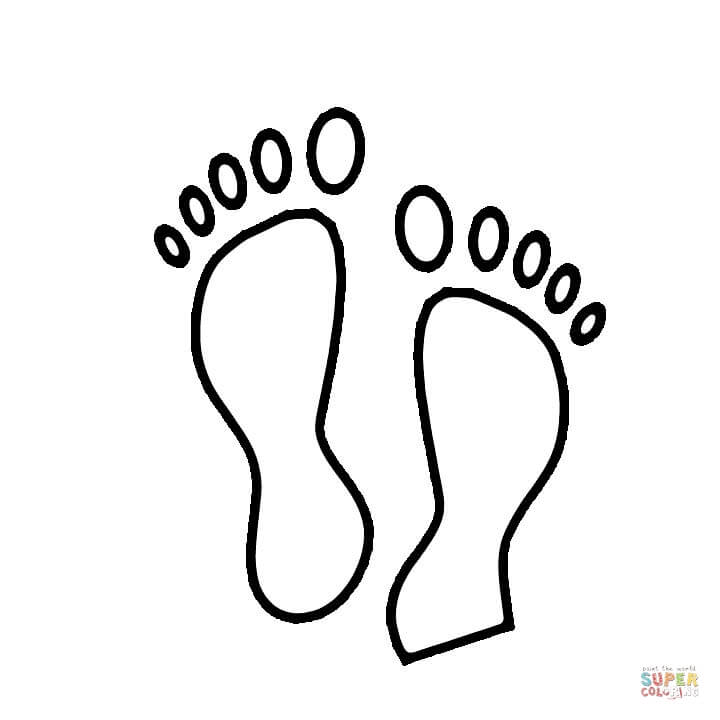 Footprint coloring page free printable coloring pages