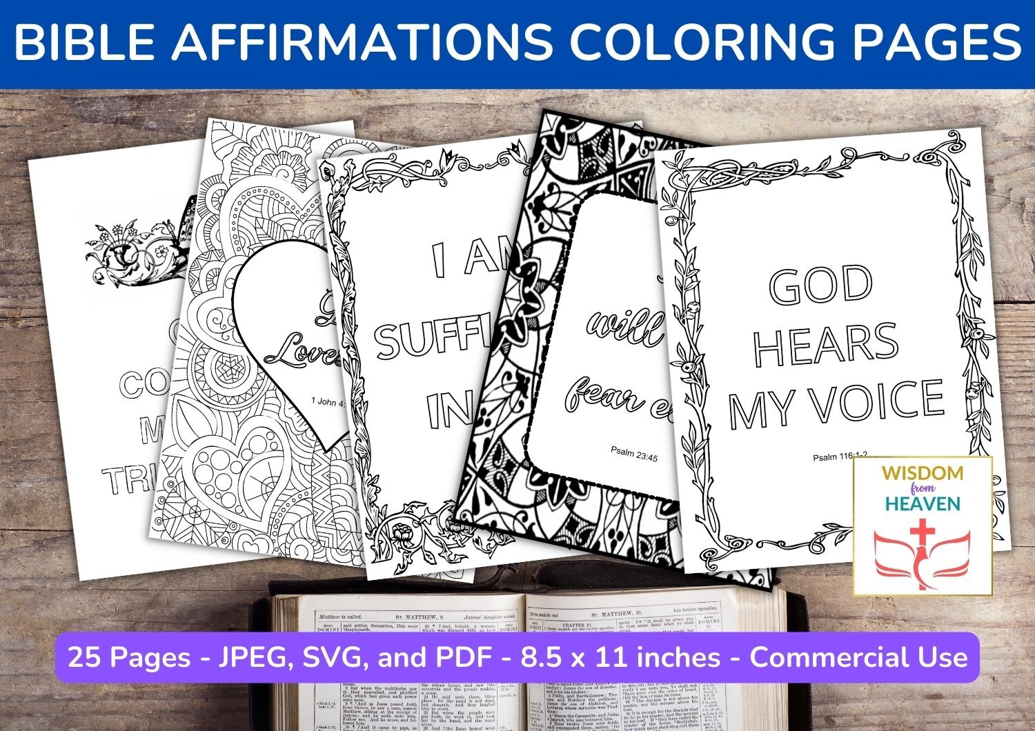 Bible affirmations coloring pages