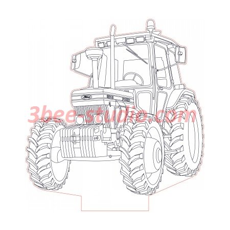 Ford tractor d illusion lamp plan vector file