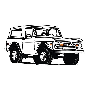 Ford bronco line drawing sticker for sale by eknicole