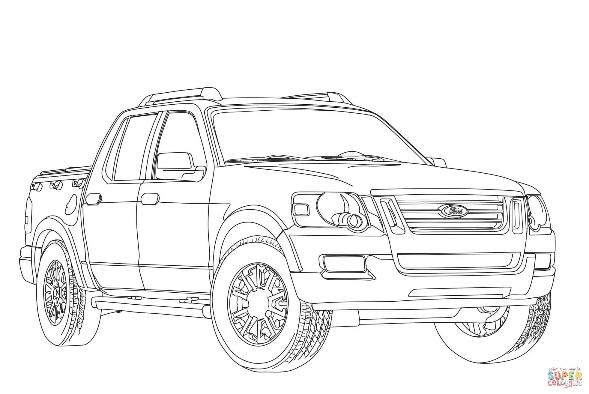 Ford explorer sport trac coloring page free printable coloring pages