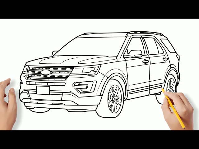 Ford explorer jeep drawing