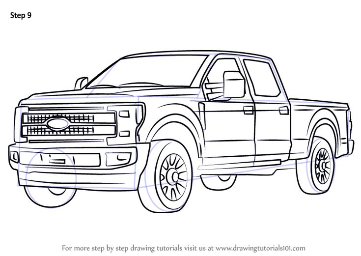 Learn how to draw ford f trucks step by step drawing tutorials truck coloring pages monster truck coloring pages ford f