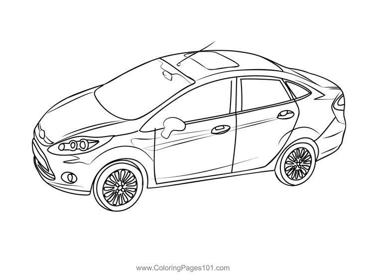 Ford fiesta side view coloring page cars coloring pages ford fiesta fiesta sides