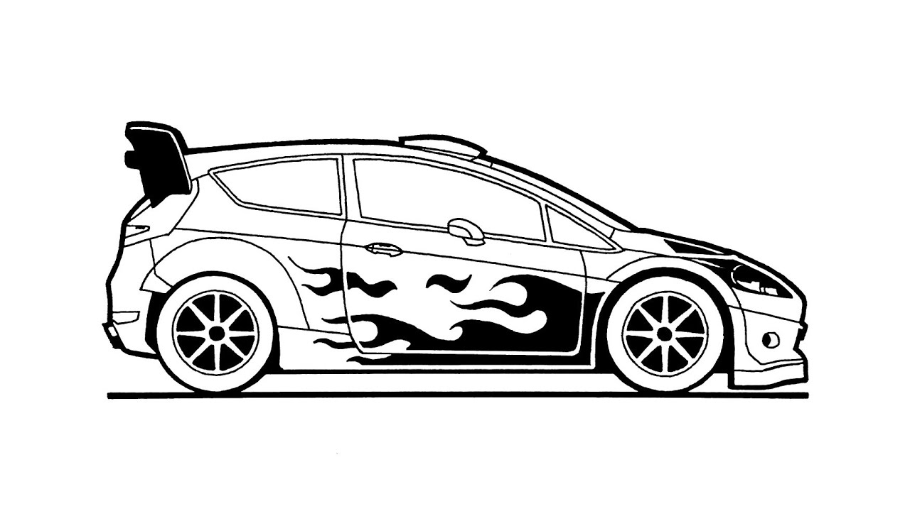 How to draw a ford fiesta rs wrc