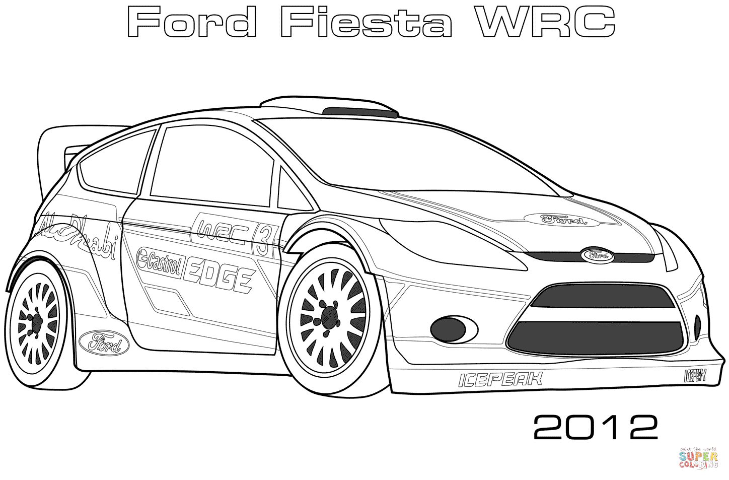 Ford fiesta wrc coloring page free printable coloring pages