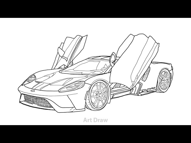 How to draw ford gt heritage edition