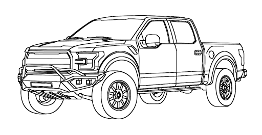 Gambar mewarnai mobil hunter truck coloring pages cars coloring pages ford raptor