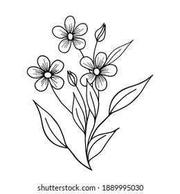 Beautiful spring flowers forgetmenots stylized vector stock vector royalty free