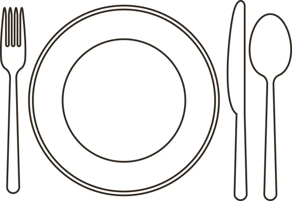 Plate knife spoon and fork stock vector by nikolae