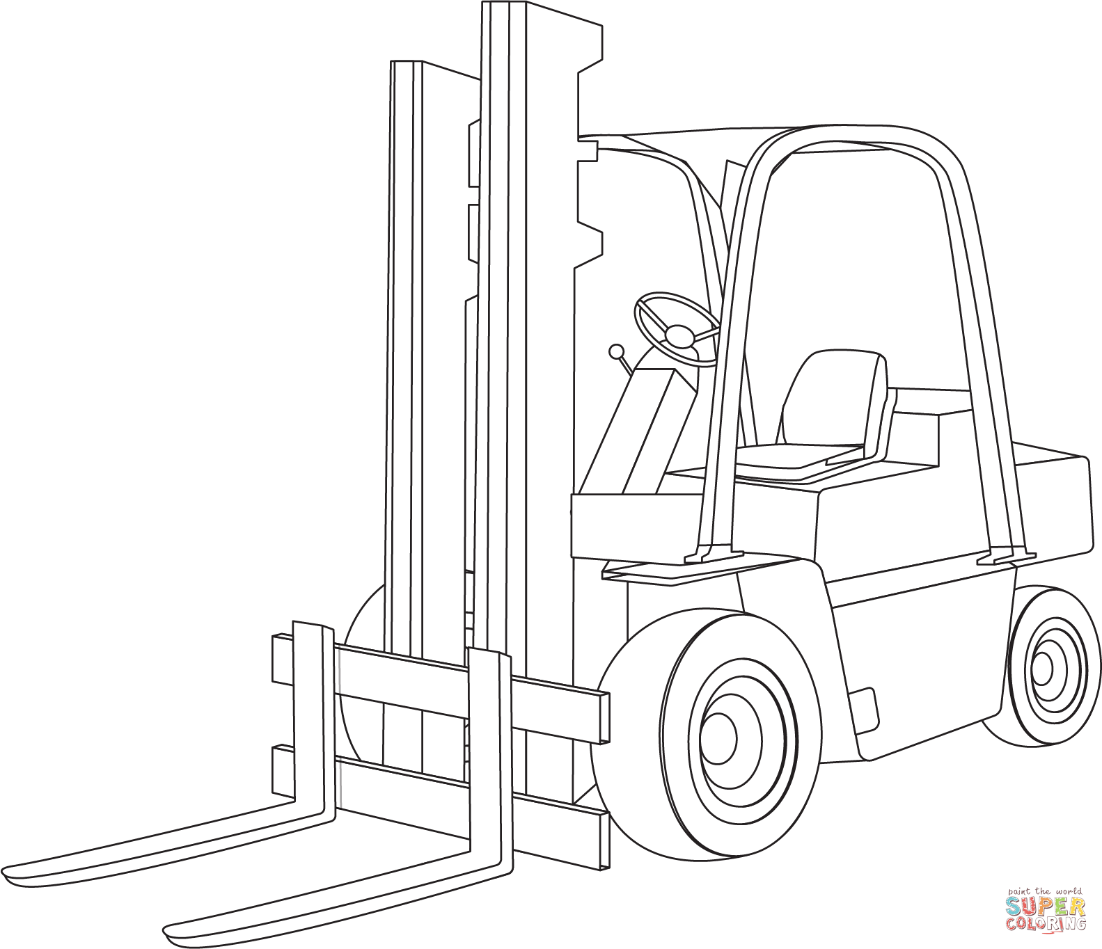 Forklift coloring page free printable coloring pages