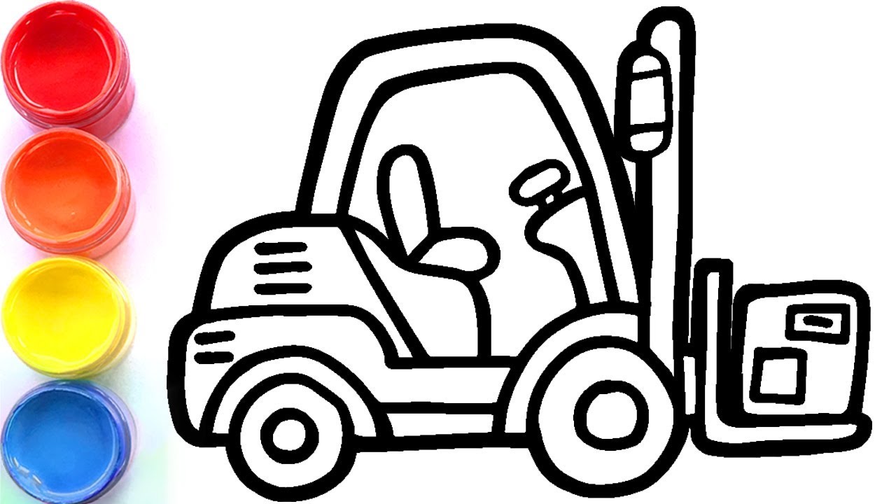 Toy forklifts truck coloring pages learn draw for kids tom toy art