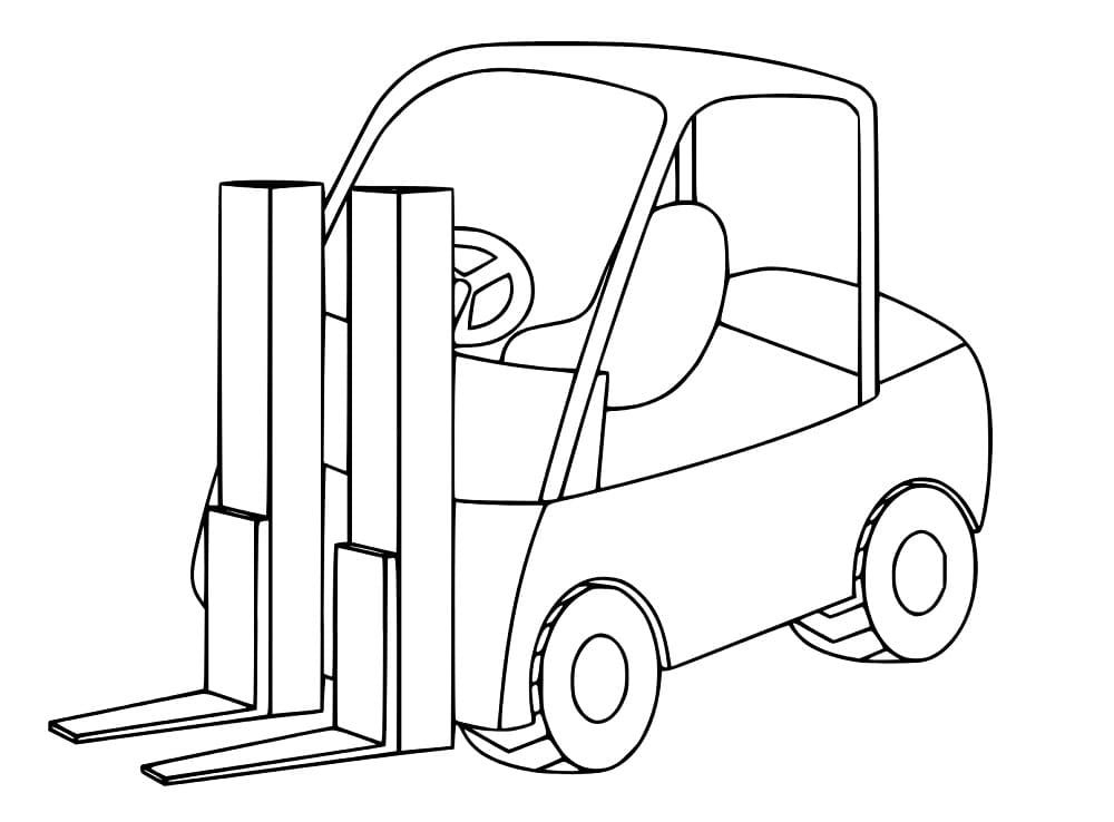 A forklift coloring page