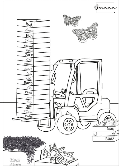 Coloring page forklift