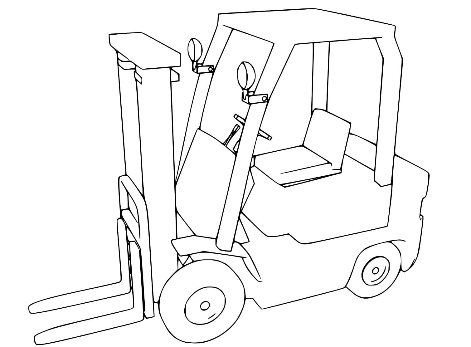 Simple forklift coloring page
