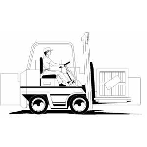 Forklift coloring page