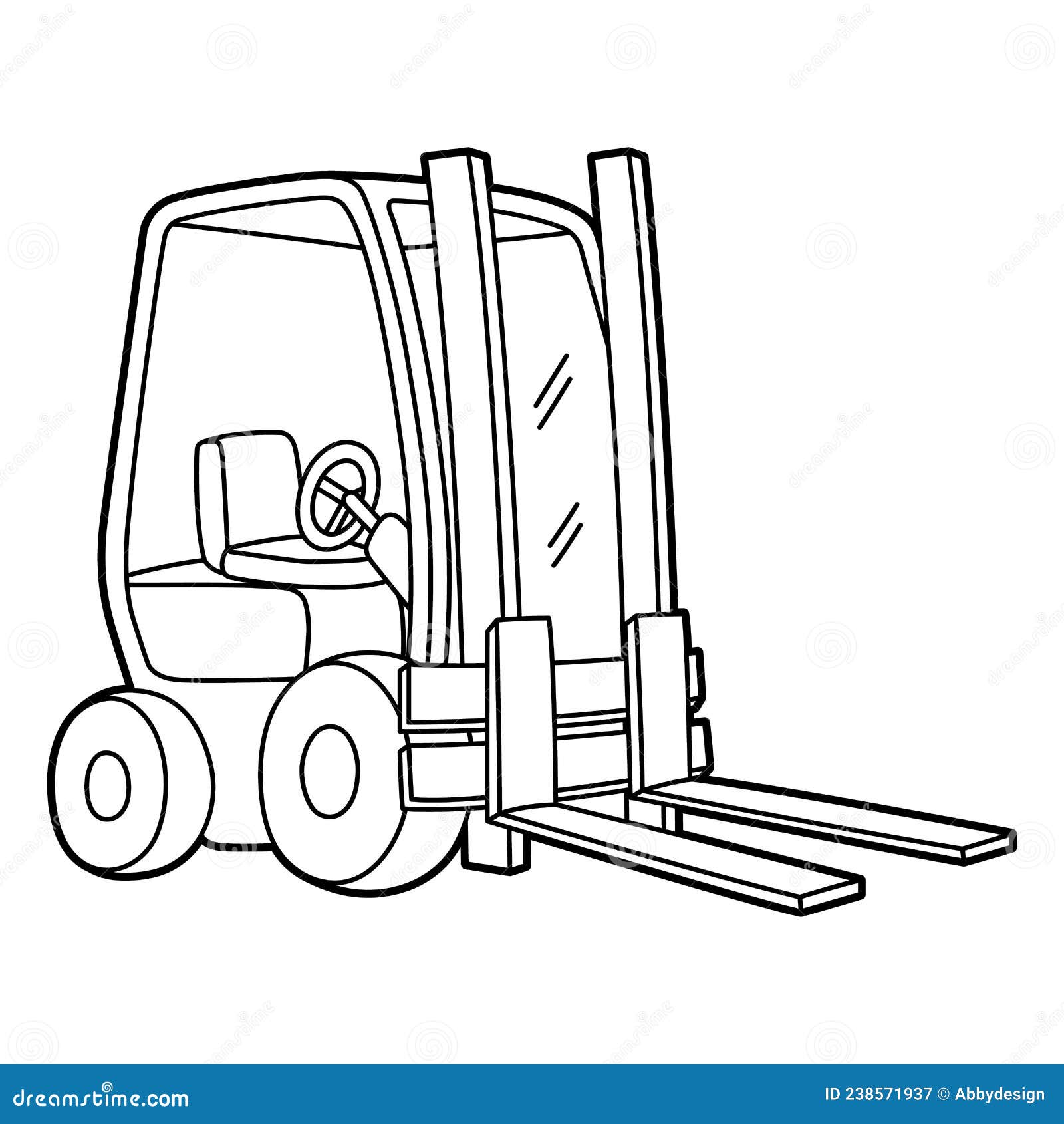 Forklift coloring page isolated for kids stock vector