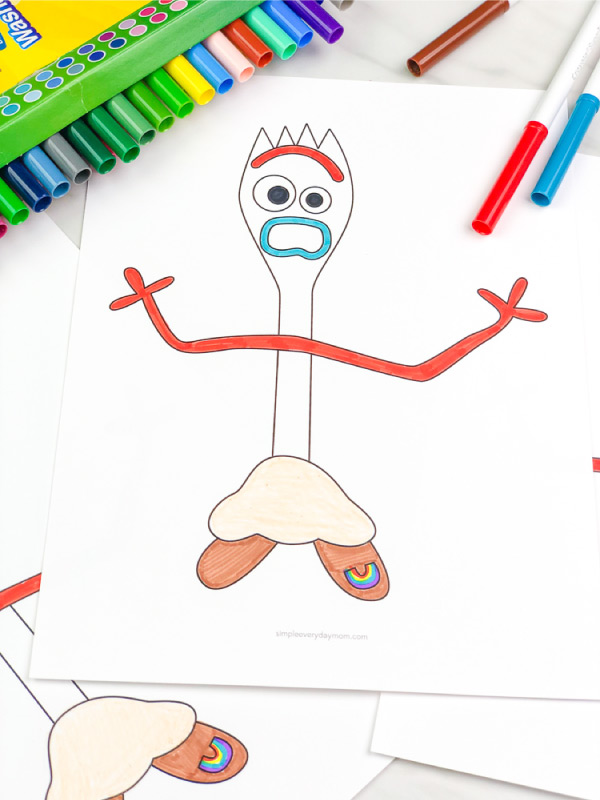 Toy story forky coloring pages for kids free printable