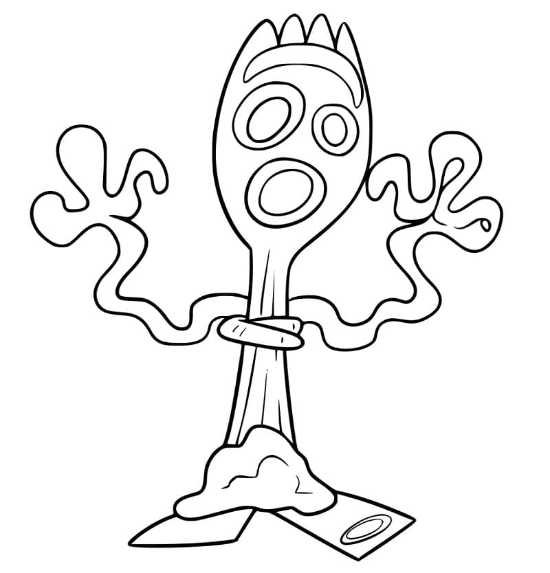 Forky from disney toy story coloring page