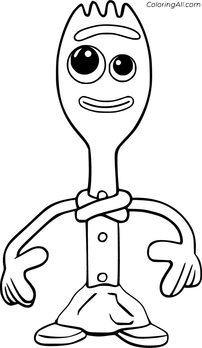 Free printable forky coloring pages easy to print from any device and automatically fit any paper size cartoon coloring pages coloring pages dog template